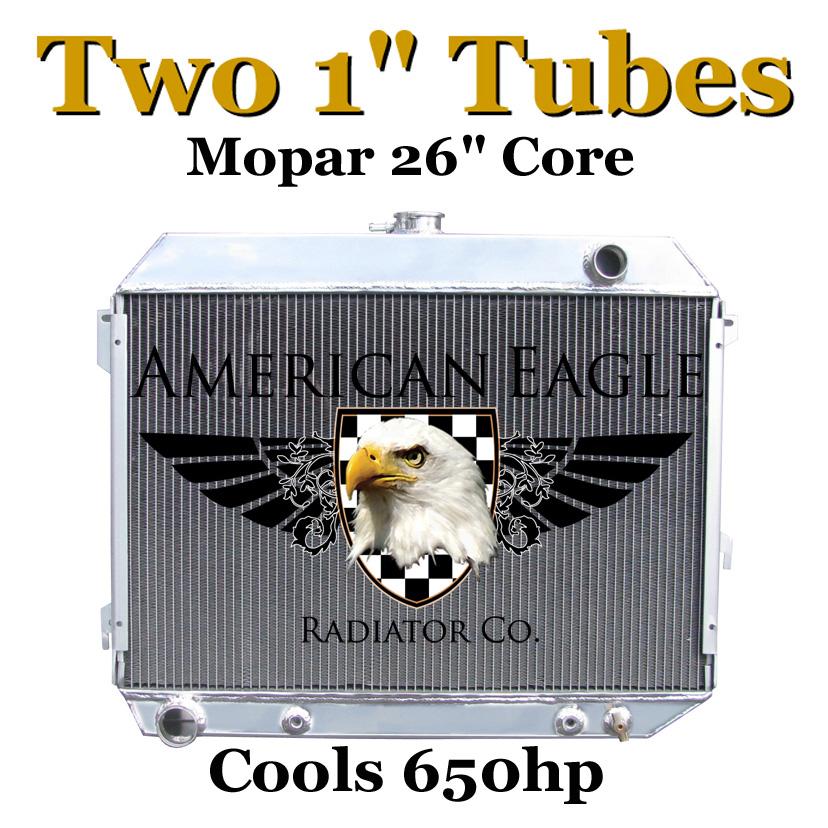 Aluminum 2 Row 1" Tubes American Eagle AE375 Belvedere Radiator
